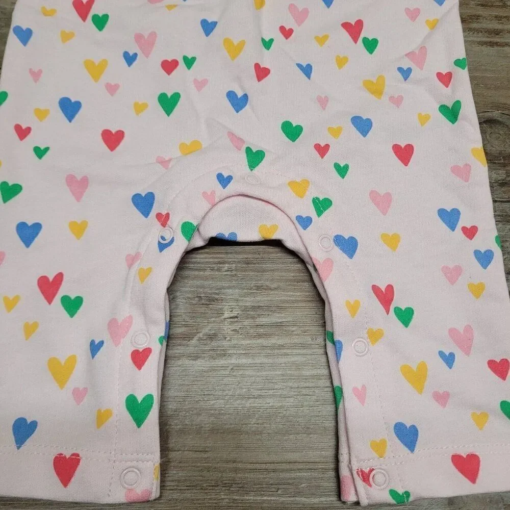 Little Me‎ Dillard's Heart Print Girls 3 Months Jumpsuit & Headband, 2 Piece Set